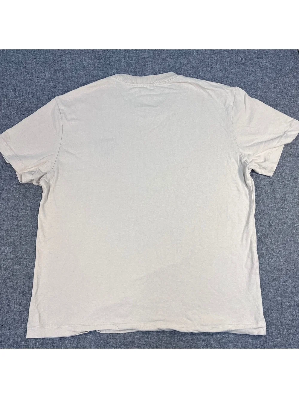Men's True Religion Short Sleeve T-shirt, cream with embroidered logo, Medium